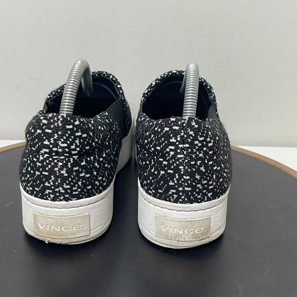 Vince Sneakers Womens US 9.5M EUR 39.5 Blair‎ Slip On Platform Black White Knit